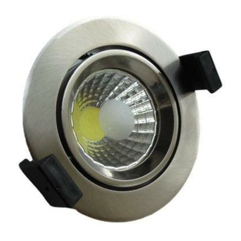Spot Encastrable led cob Rond Orientable 8W 60° alu - Blanc Neutre Silumen