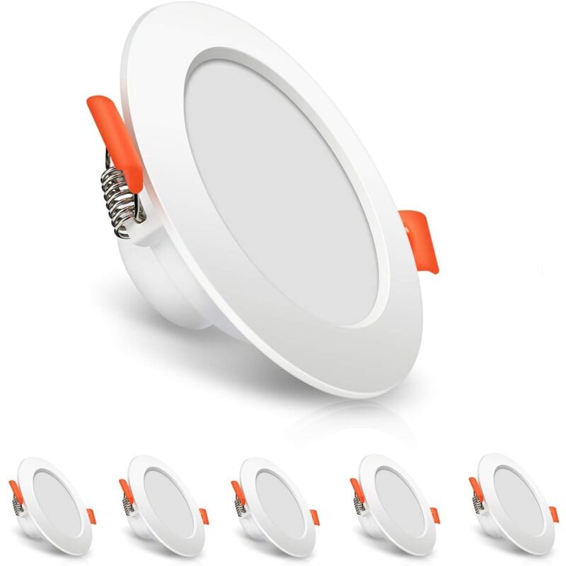 Spot encastrable led, spot de plafond 8W lot de 6, spot encastrable 700LM, spot encastrable IP44 3000K AC85-265V, plafonnier pour salle de bain salon