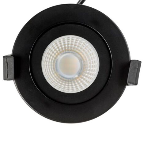 Spot encastrable orientable salle de bain IP65 – 6W ajustable CCT 3000K/4000K/6000K – Aluminium noir – Installation rapide sans outil – Woltz - RT2012