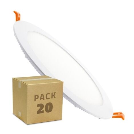 Spot Encastrable PACK Dalle LED Ronde Extra Plate 18W (20x3.96€) Downlight Panel