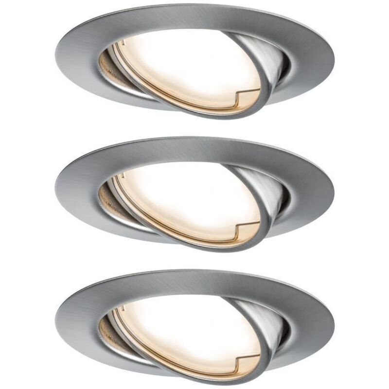93421 Base Spot encastrable jeu de 3 led led 15 w fer (brossé) - Paulmann