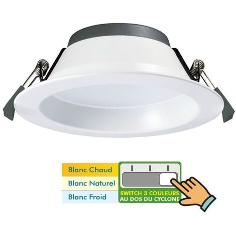 Spot encastrable plafond 30W CYCLONE SWITCH 3 Couleurs