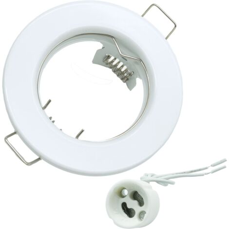Spot encastrable plafond blanc rond Ø8 cm GU10 IdeaLED