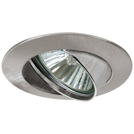 Spot encastré Ø 83mm acier brossé orientable avec lampe halogène 50W GU10 230V Premium PAULMANN 98934