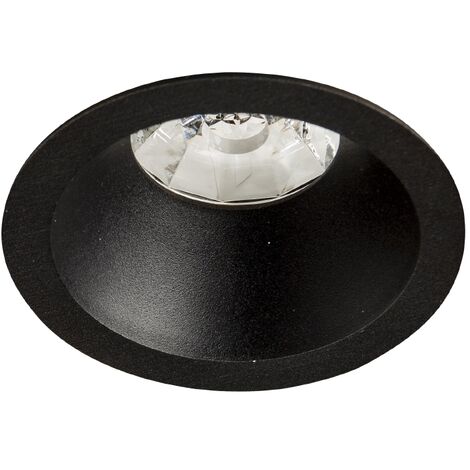spot encastré à led - gu10 - déco - rond - fixe - ip20 - noir - europole 26820