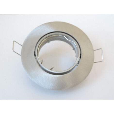 Spot encastré alu brossé orientable Ø 91mm avec douille GU5.3 pour lampe 12V (non incl.) Europole