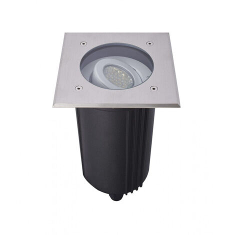 Spot encastré au sol 15 cm orientable GU10 IP67 argent