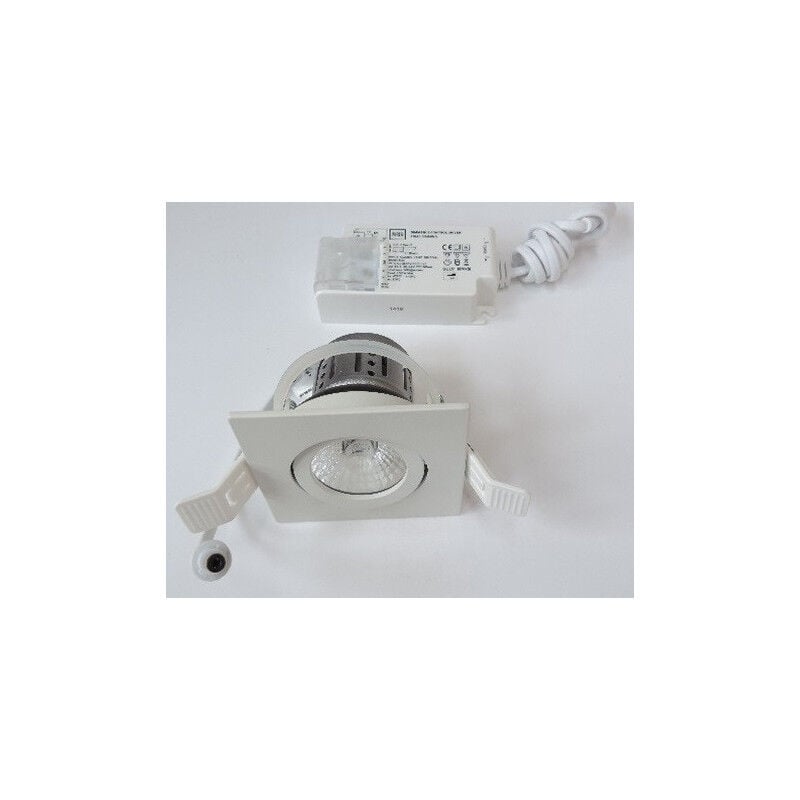 Spot encastré blanc carré 82x82mm orientable led 8W 4000K 640lm 230V IP65 Led'Up Europole
