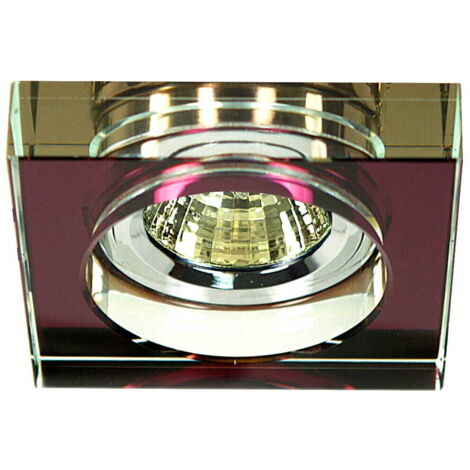 Spot encastré Candellux SS-16 carré verre violet MR16