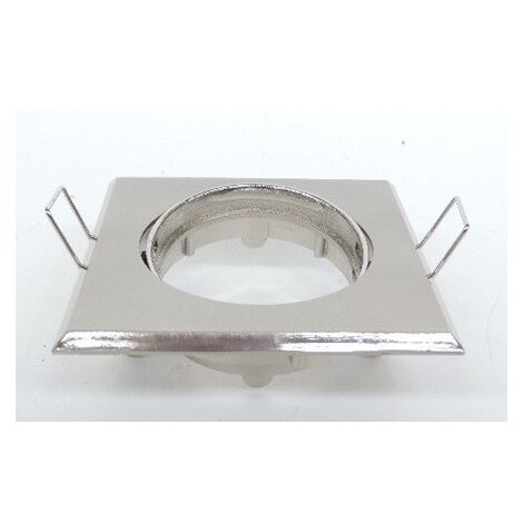 Spot encastré carré collerette 84x84mm orientable alu brossé pour lampe GU5.3 (non incl) avec douille 12V BENEITO FAURE 222238W