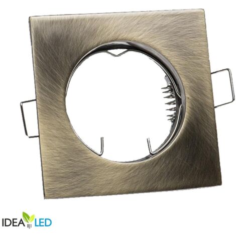Spot encastré carré laiton IP20 GU10 IdeaLED ID-1071
