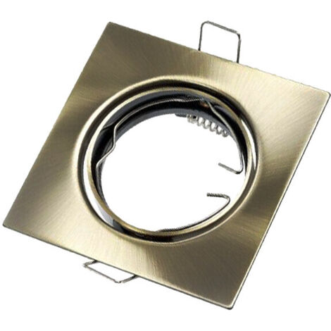 Spot encastré carré laiton IP20 GU10 orientable IdeaLED