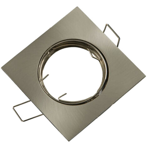 Spot encastré carré laiton satiné IP20 GU10 IdeaLED