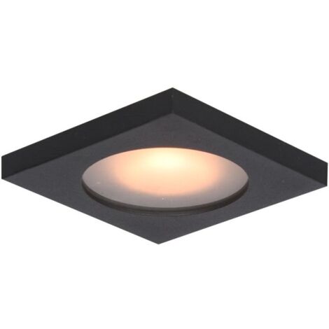 Spot encastré carré noir sablé IP44 GU10 Italux ANTAR