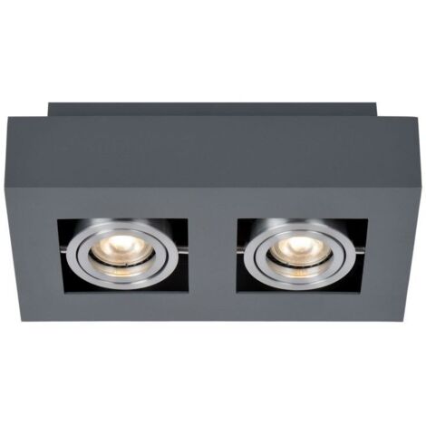 Spot encastré Casemiro 2 GU10 Noir Aluminium Itux IT8002S2-BK/AL