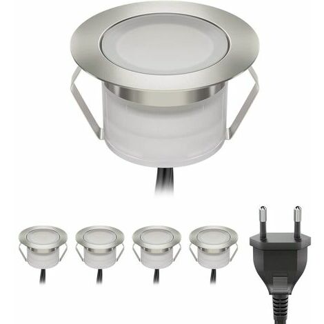 Spot encastré de sol à LED BIMI pour l'extérieur blanc chaud, 50lm chacun, IP67, 45mm Ø Set of 5