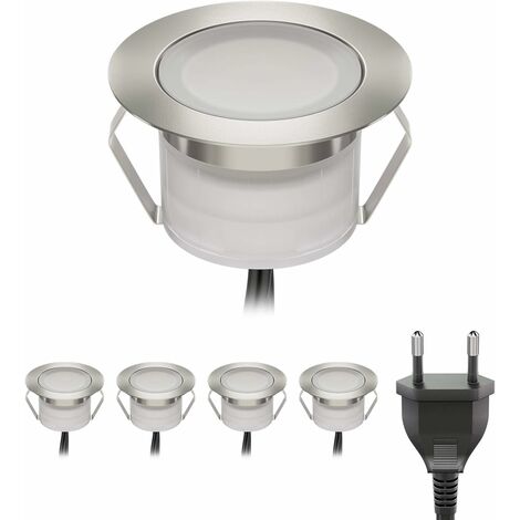 Spot encastré de sol à LED BIMI pour l'extérieur blanc chaud, 50lm chacun, IP67, 45mm Ø Set of 5