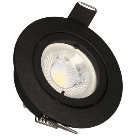 Spot encastré fixe Ø85mm GU10 SPT201 - 5W - 380lm Noir 4000K