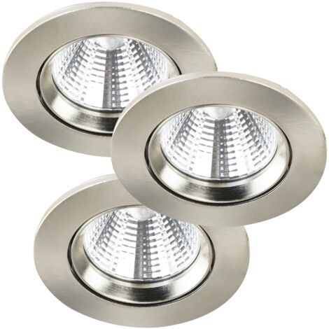 Spot encastré FREMONT 3-Kit Métal Brossé Nickel, H.6.8 - IP23 - LED Module /Nordlux Intérieur