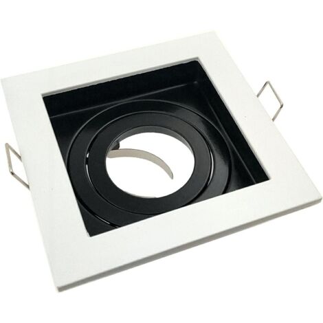 Spot encastré Geminus carré orientable blanc/noir GU10