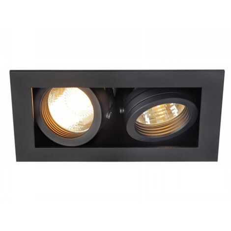 Spot encastré intérieur KADUX double noir mat GU10/QPAR51 2x 50W max - SLV - 115520