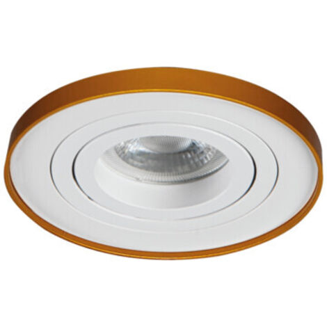Spot encastré Kanlux TINY blanc/or rond orientable GU10