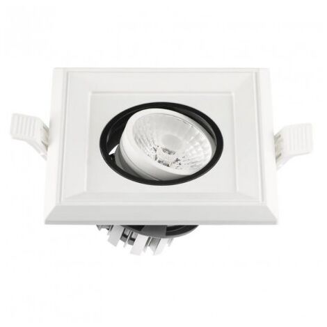 Spot encastré LED 11W carré 128X128mm blanc orientable 4000K 850lm 230V dimmable 38° IP20 IK07 MINI CARD ONE TRAJECTOIRE 003753
