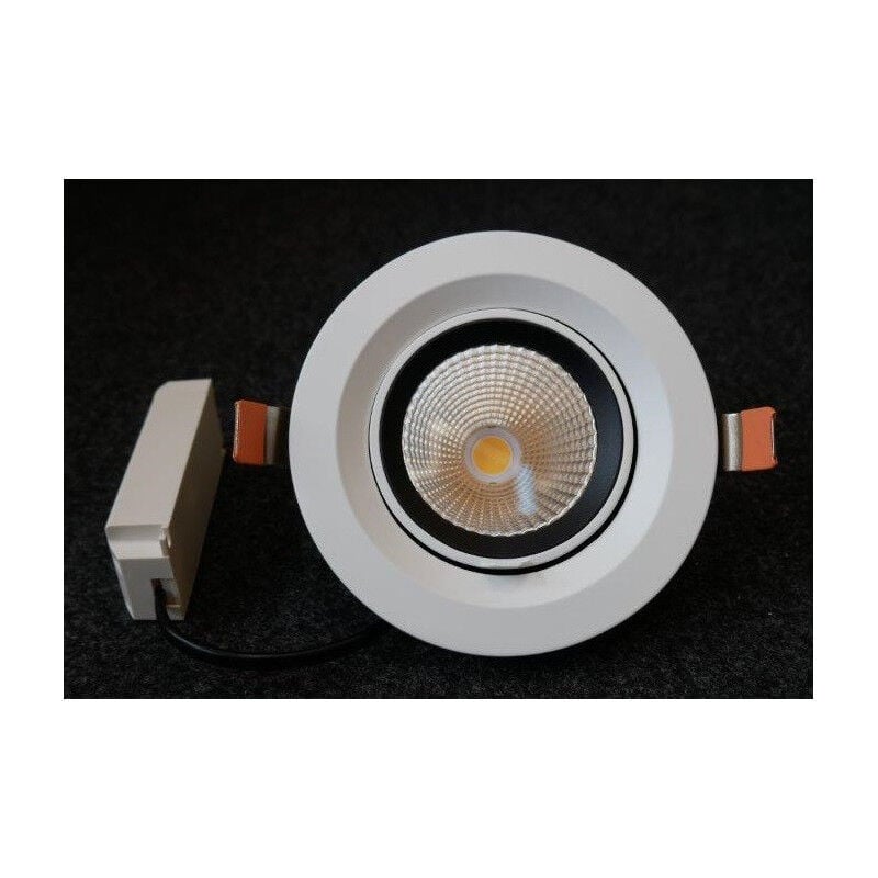 Spot encastré led 15W blanc orientable ø 145mm 4000K 1290lm alim 230V dimmable 36° intérieur IK06 IP20 storm thor Trajectoire