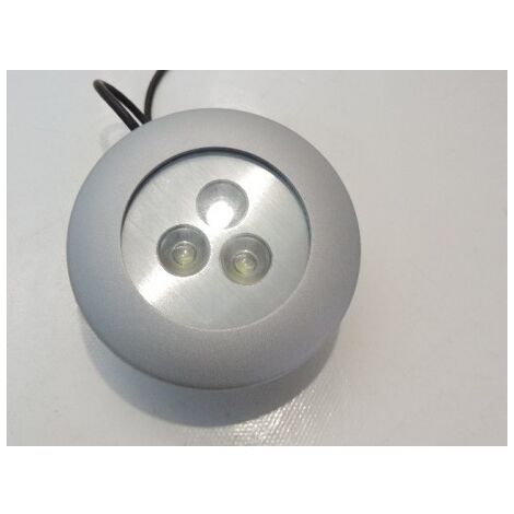 Spot encastré LED 3W alu étanche avec verre blanc froid 6000K faisceau 45° alim 350mA non fournie IP65 FIUME EUROPOLE 462501