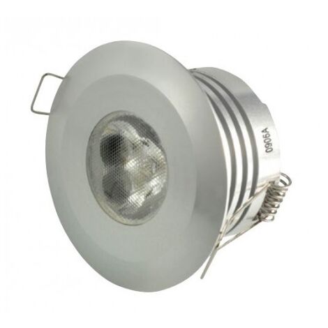 Spot encastré LED 4W alu Ø 60mm 3500K 310lm alim 12V DC (non incl) faisceaux 38° intérieur / exterieur IP20/55 EBENOID 080021
