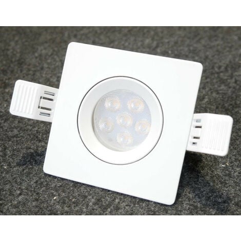 Spot encastré LED 5W blanc carré 90x90mm orientable avec lampe GU10 3000K 420lm 230V non-dimmable IP20 BE-LED BL08002004