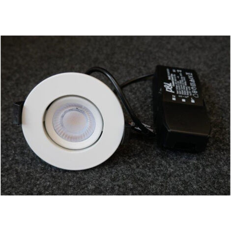 Spot encastré LED 6.5W BBC blanc Ø 90mm orientable 4000K 575lm alim 230V dimmable IP20/65 STORM ISO TRAJECTOIRE
