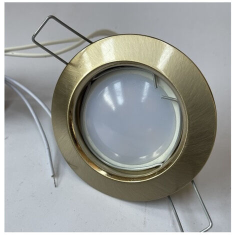 Spot encastré LED 6W Ø 76mm couleur or satiné fixe avec lampe 2700K 450lm GU10V 230V interieur IP20 WALT TRAJECTOIRE 110033LED