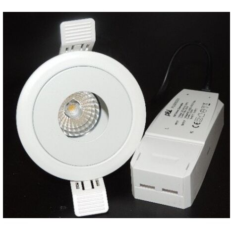 Spot encastré LED 6W Ø 90mm blanc orientable optique focus 3000K 500lm avec driver 230V dimmable 38° IP20 STORM EASY TRAJECTOIRE