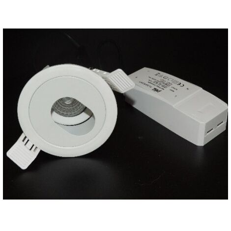 Spot encastré LED 6W Ø 90mm blanc orientable optique ovale 4000K 520lm avec driver 230V dimmable 38° IP20 STORM EASY TRAJECTOIRE