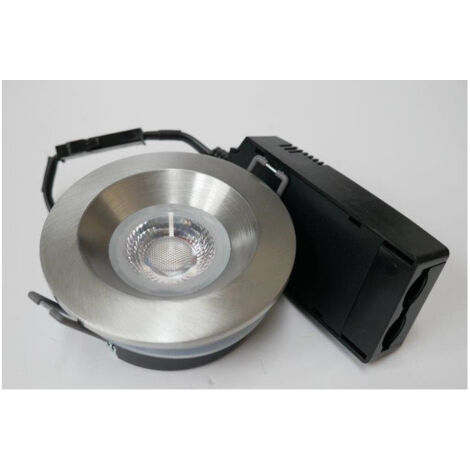 Spot encastre LED 6W alu brosse orientable Ø 88mm 4000K 480lm 38° alim 230V dimmable étanche IP65 STORM Trajectoire