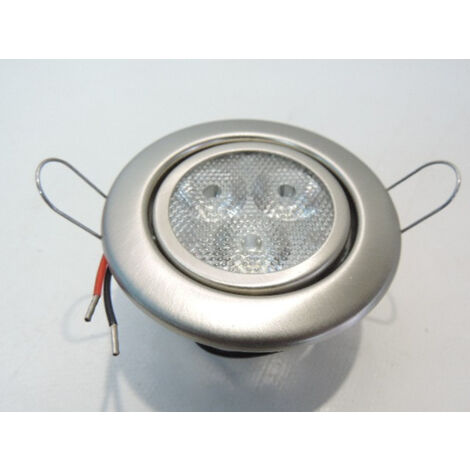 Spot encastré LED Ø 80mm nickel mat orientable 4.3W blanc froid 4100K 12V (sans alim) angle 45° 350lm BRUMBERG R3004NW4