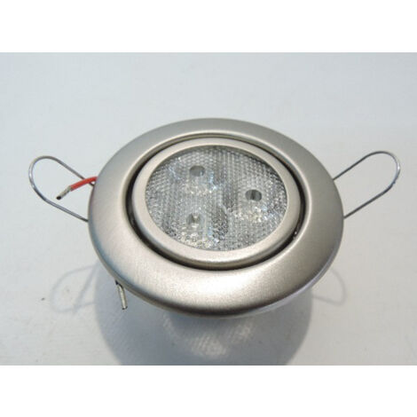 Spot encastré LED Ø 80mm orientable nickel mat 4.3W blanc chaud 3000K 12V (sans alim) angle 45° 350lm BRUMBERG R3004WW4