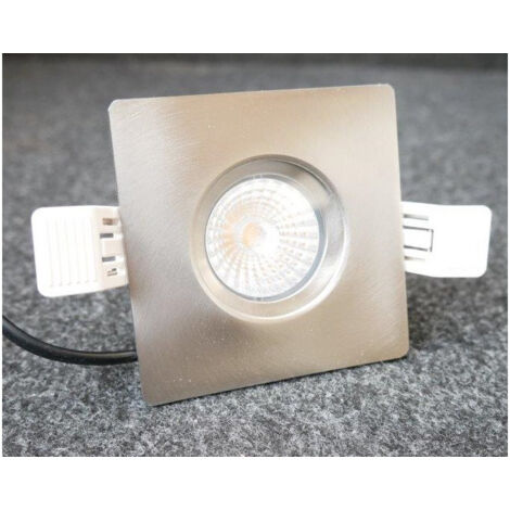 Spot encastré LED 8.5W BBC alu brossé carré 90x90mm 4000K 640lm alim 230V dimmable 60° IK08 IP65 Storm IP65 TRAJECTOIRE