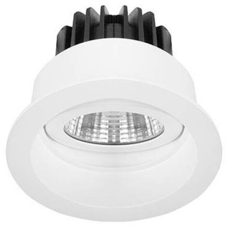 Spot encastré LED blanc mat rond orientable Ø 82mm 9W 3000K 1050lm 20° dimmable alim 230V IP44 Laser INDIGO