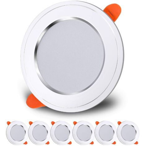 Spot encastré LED extra plat 7 W, équivalent à 70 W, blanc froid 6000 K, AC180-265, rond