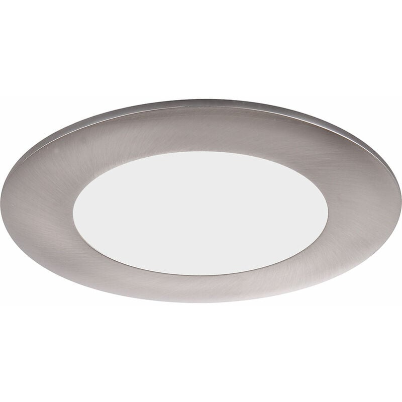 Spot encastrable led spot de plafond argenté spot encastrable en verre satiné plafonnier, métal, avec transformateur, 6W 400Lm blanc chaud, d 12 cm