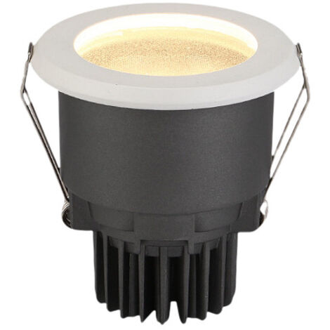 Spot Encastré LED IP44 Étanche 7W Φ75mm Trou Ouvert Plafonnier Plat Blanc Chaud 3000K