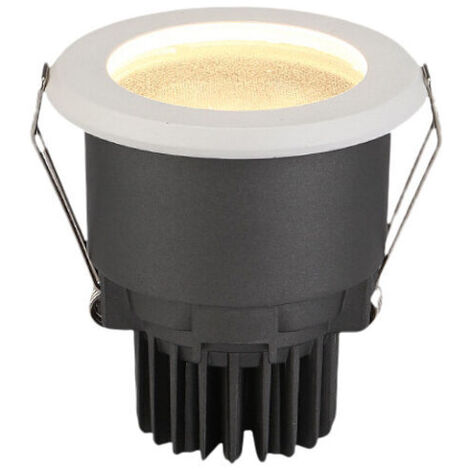 Spot Encastré LED IP44 Étanche 7W Φ75mm Trou Ouvert Plafonnier Plat Blanc Chaud 3000K