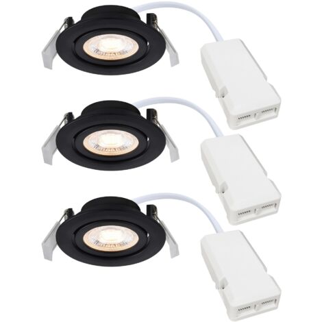 Spot encastré Monolo 3-Kit Matière plastique Noir, H.2,5  IP20  LEDModule /Nordlux  Intérieur