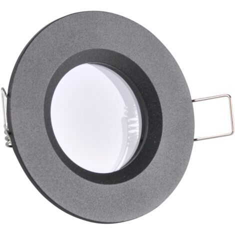 Spot encastré noir mat IP44 BORAS Polux MR16 12V Ø8cm