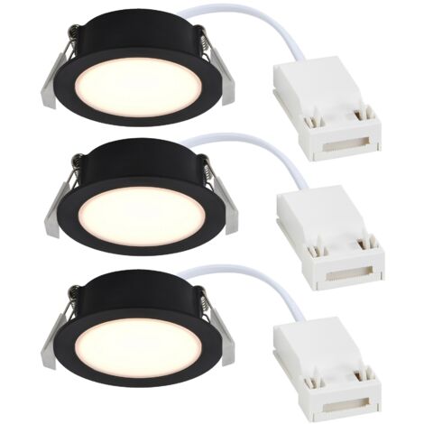 Spot encastré Olea 3-Kit Matière plastique Noir, H.3  IP65  LEDModule /Nordlux  Intérieur