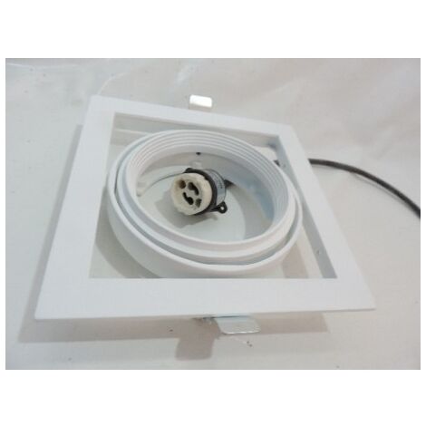 Spot encastré orientable blanc carré 175X175mm pour lampe iodure Ø 111mm 35W CMI-T GX10 (non incl) Expospot SYLVANIA 3062171