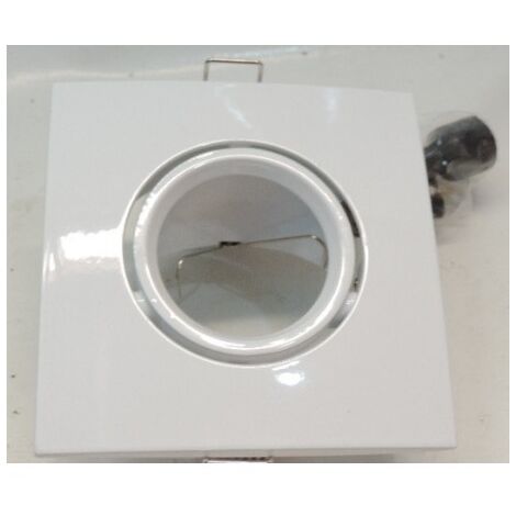 Spot encastré orientable carré 102X102mm acier blanc pour lampe GU5.3 120V (non incl) sans transfo ABI AL10430