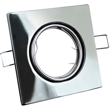 Spot encastré orientable carré chrome Polux OPIN 306302
